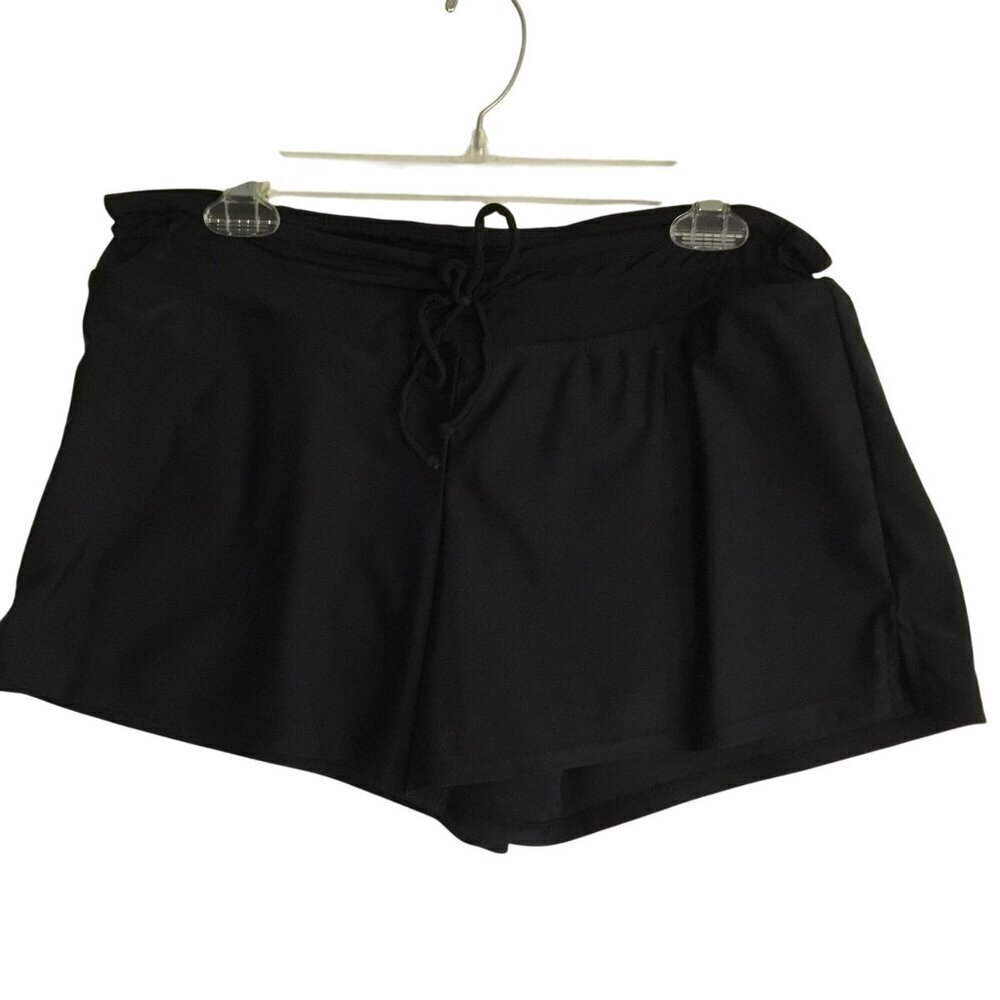 Unknown Brand Swim Shorts With Built-In Swim Bottoms Women's Sz Large Black Pool